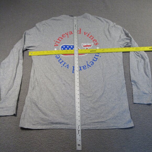 Vineyard Vines Mens Long Sleeve T-Shirt XLT Gray Patriotic American Flag Tee NEW - Picture 10 of 10